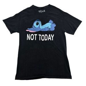 Disney Lilo &‎ Stitch "Not Today" Black Graphic Tee Men's S Mad Engine